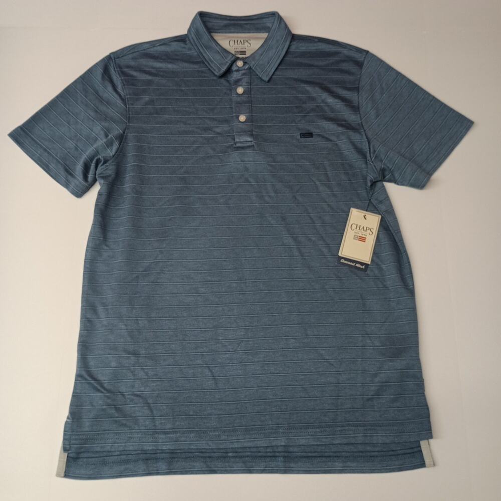 Chaps Milton Polo Shirt Men's M Medium Ensign Blue Seacoast‎ Wash Super Soft